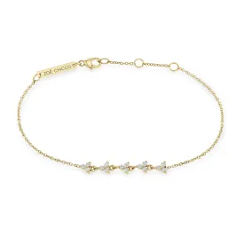 14k 5 Linked Diamond Trio Bracelet