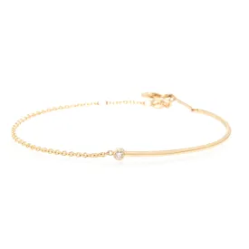 14k Diamond Bezel Mixed Wire & Chain Bracelet