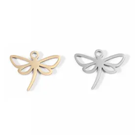 18K Gold PVD Stainless Steel Dragonfly Charm / PDL0091