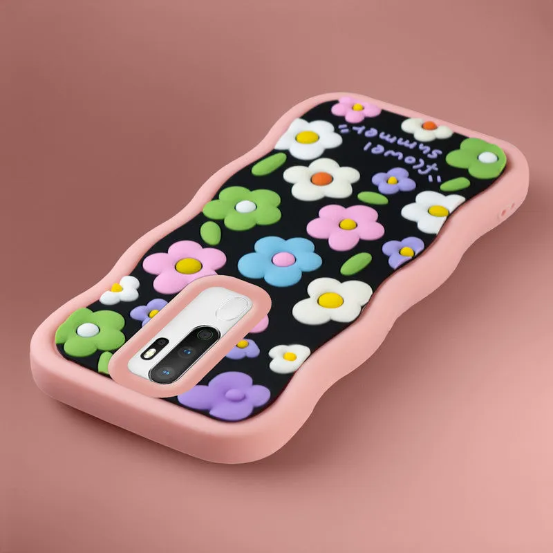 3D Silicone Soft Wave Edges Mobile Back Case For Oppo A5 2020