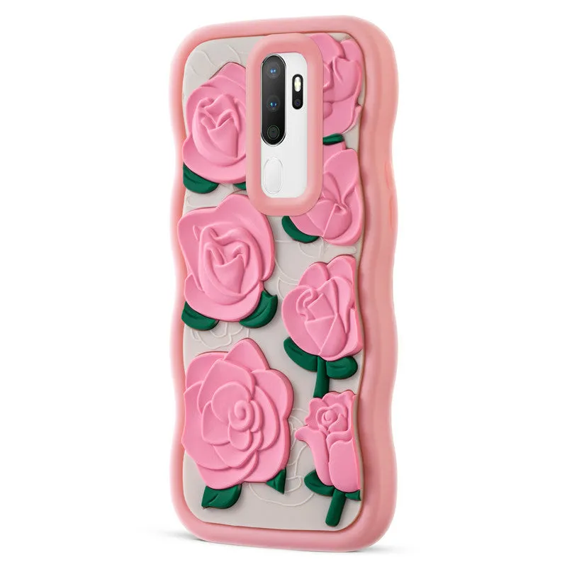 3D Silicone Soft Wave Edges Mobile Back Case For Oppo A5 2020