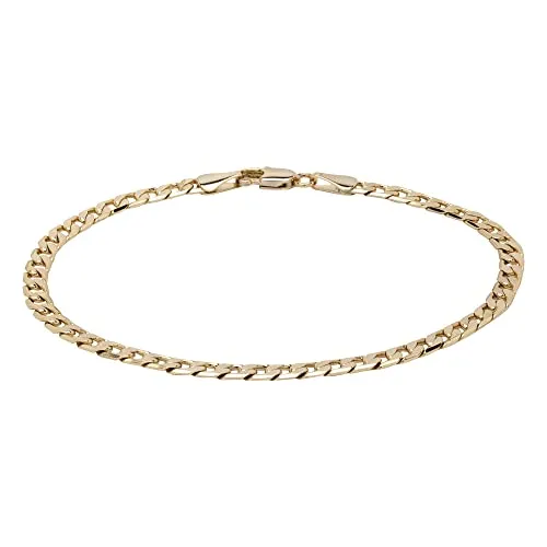 4mm Gold Filled Bonded Cuban Curb Bracelet Classic 8 Inches