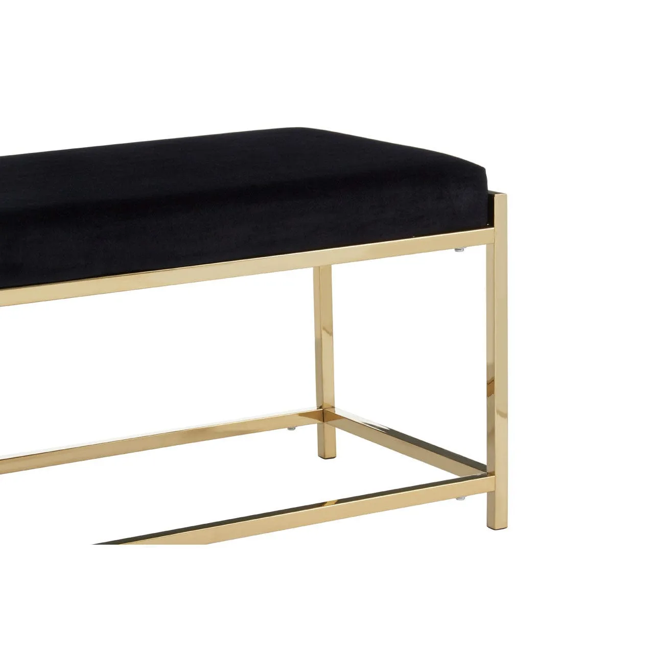 Allure Black Seat /Gold Finish Frame Bench