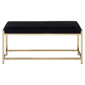 Allure Black Seat /Gold Finish Frame Bench