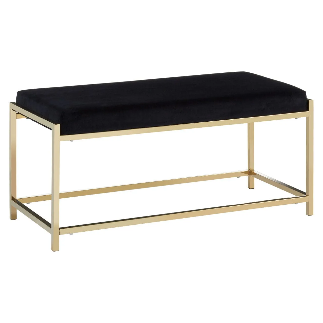 Allure Black Seat /Gold Finish Frame Bench