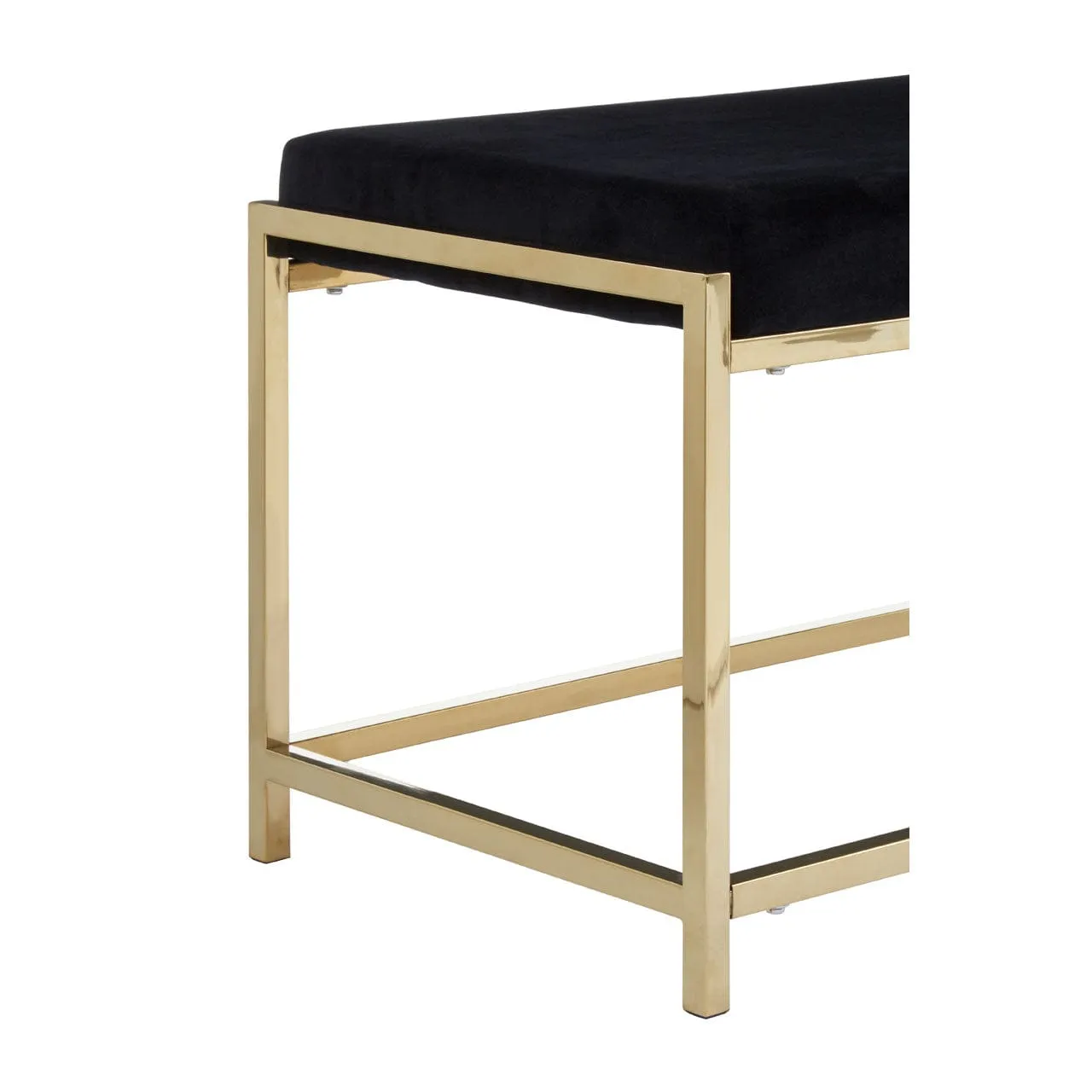 Allure Black Seat /Gold Finish Frame Bench