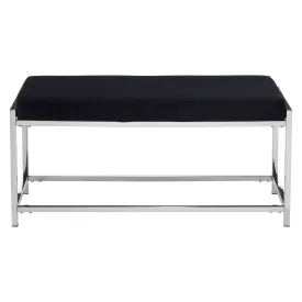 Allure Black Seat / Silver Metal Frame Bench