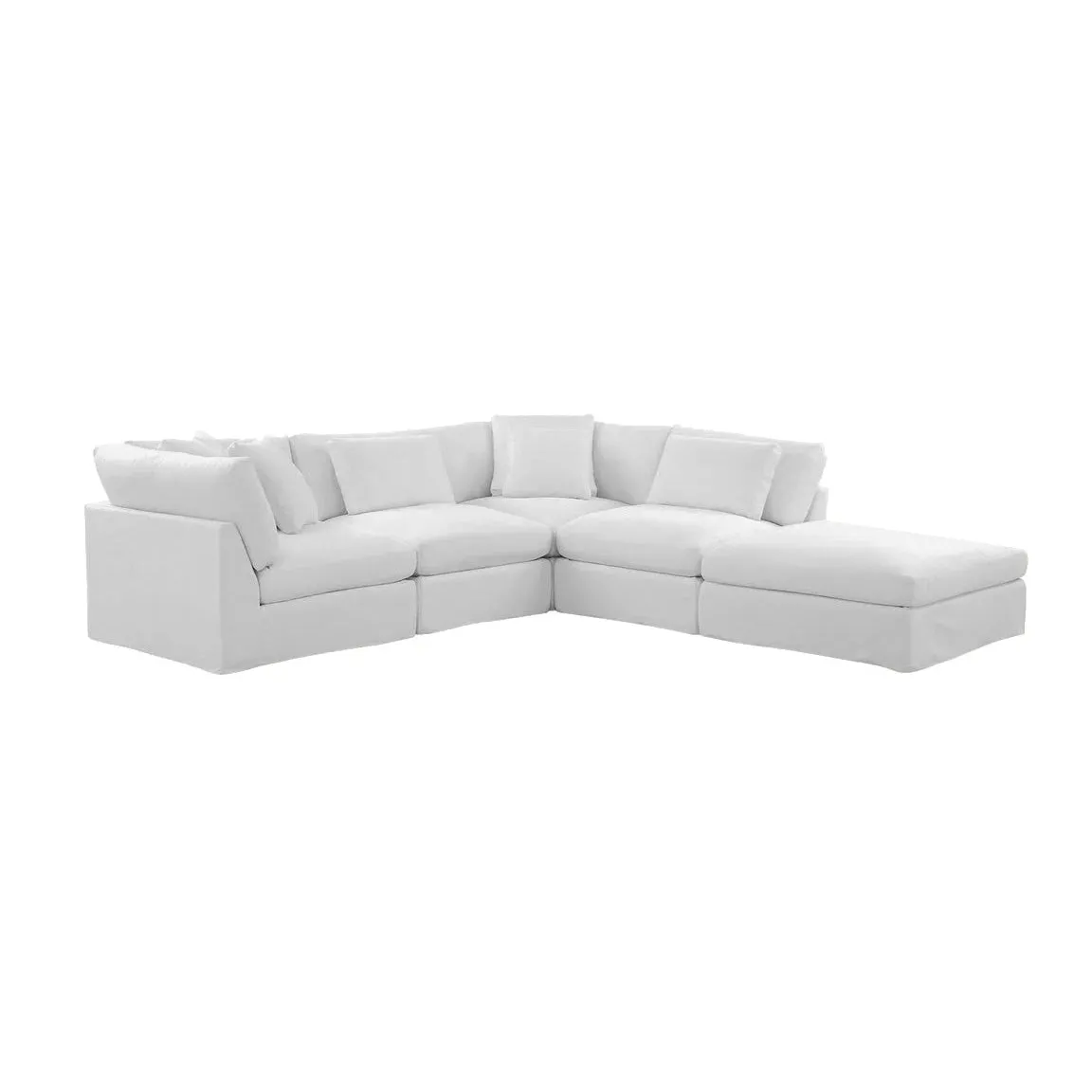 Bayside | Linen Feather Modular Couch 4 Pcs plus Ottoman