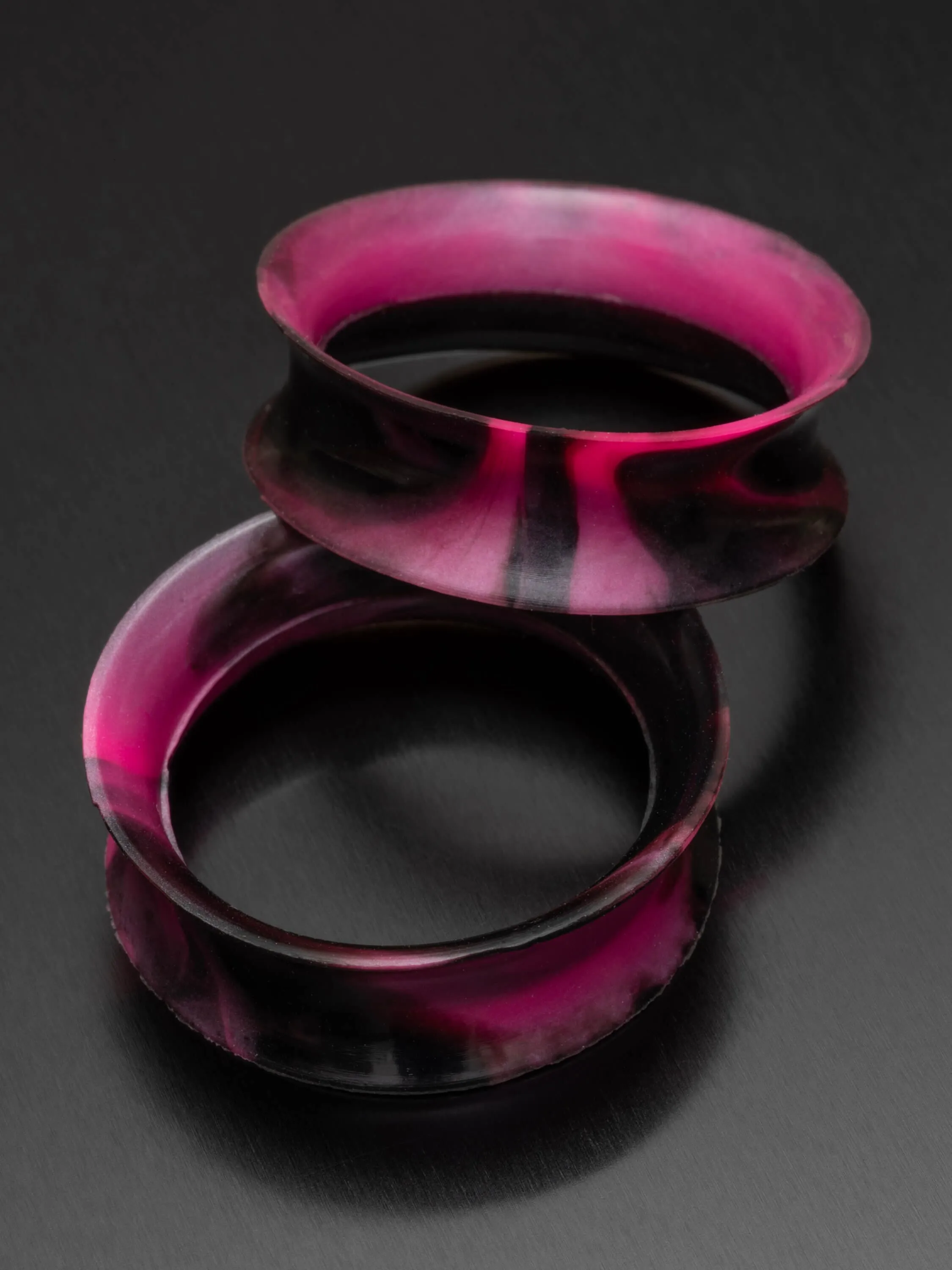 Black and Pink Swirl Silicone Ear Skins