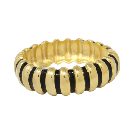 Black Enamel Ribbed Bracelet