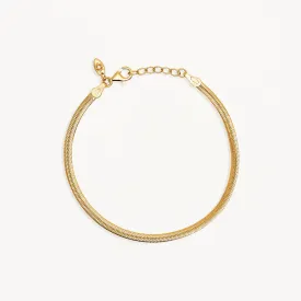 By Charlotte Herringbone Chain Bracelet, Gold or Silver