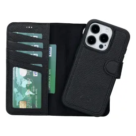 Carter iPhone 16 Pro Wallet Case, Pebble Black