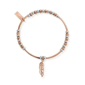 ChloBo Sparkle Filigree Feather Rose Gold & Silver Bracelet