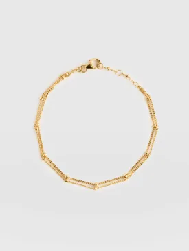 Double Ball Chain Bracelet - Gold