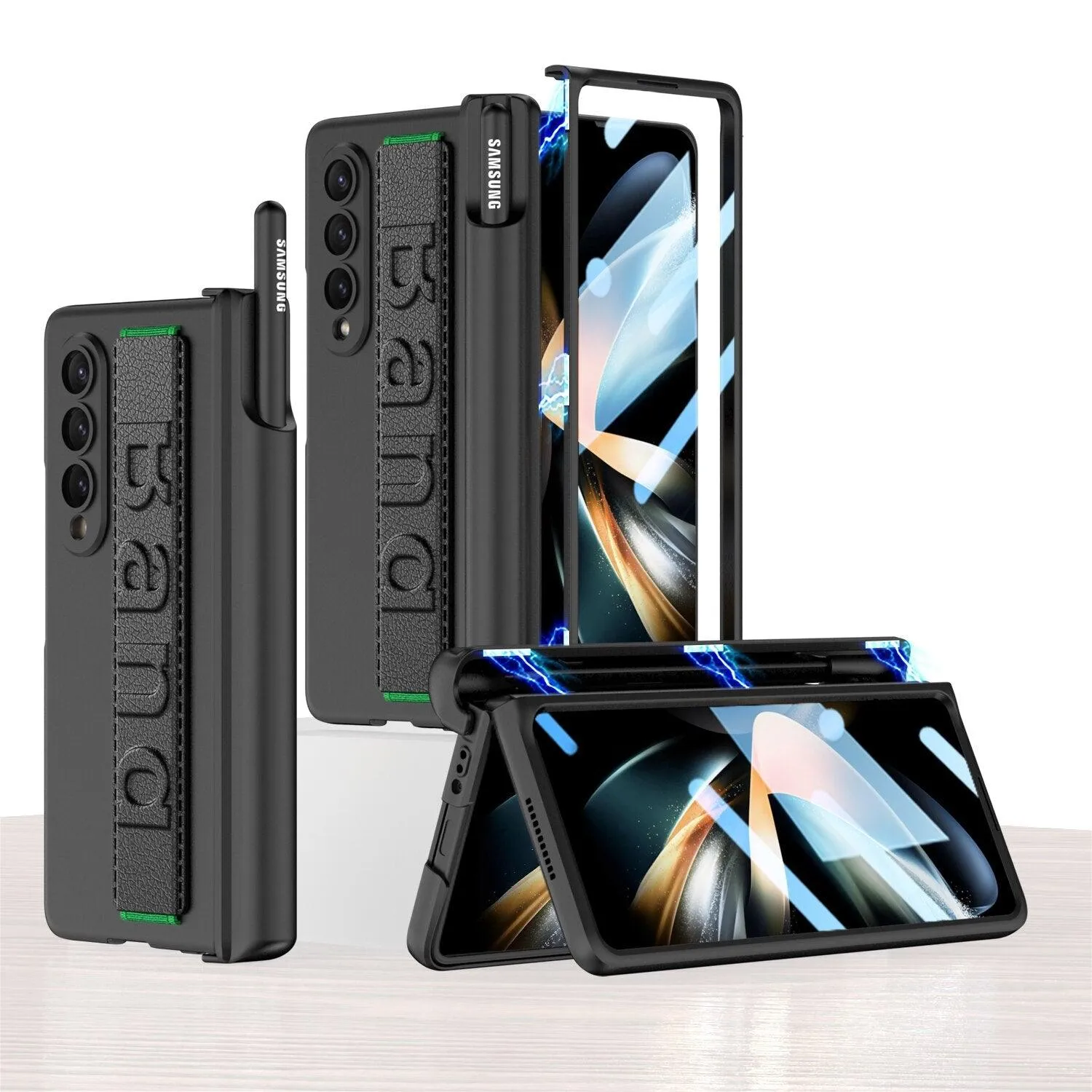 Fumi Protective Case With Magnetic Pen Hinge And Screen Protector for Galaxy Z Fold 4