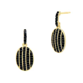 Industrial Finish Oval Cobblestone Drop Earrings