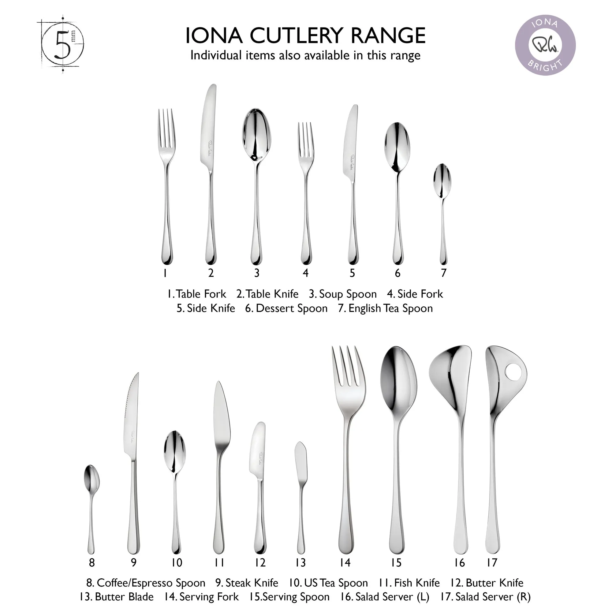 Iona Bright Coffee / Espresso Spoon