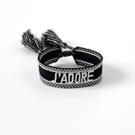 J'ADORE Adjustable Bracelet | Black-White