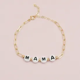 Mama Beaded Gold Bracelet