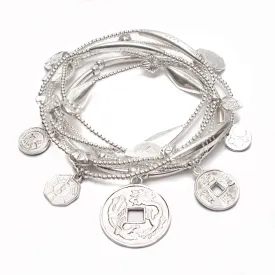 Stack of 6 Prosperity Lucky Coin Bracelet: Optimized Title