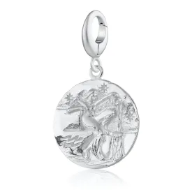 Silver Aquarius Zodiac Charm