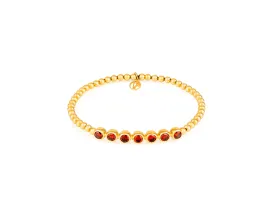 Stirata Red CVD Diamond 18kt Gold Stretch Bracelet