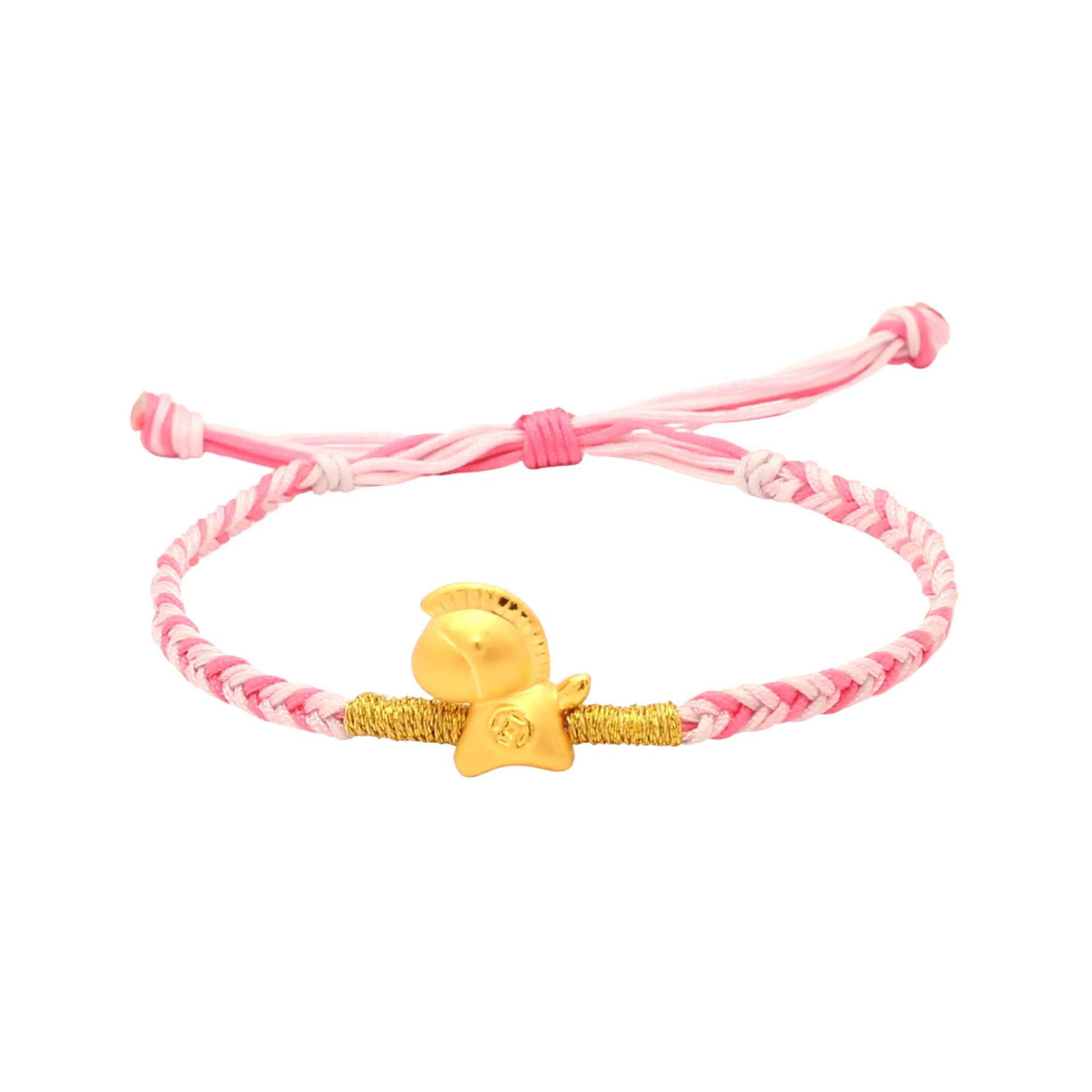 TAKA Jewellery 999 Pure Gold Charm Horse with Nylon Bracelet