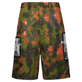 UP IN FLAMES SHORTS GREEN/ORANGE JACQUARD